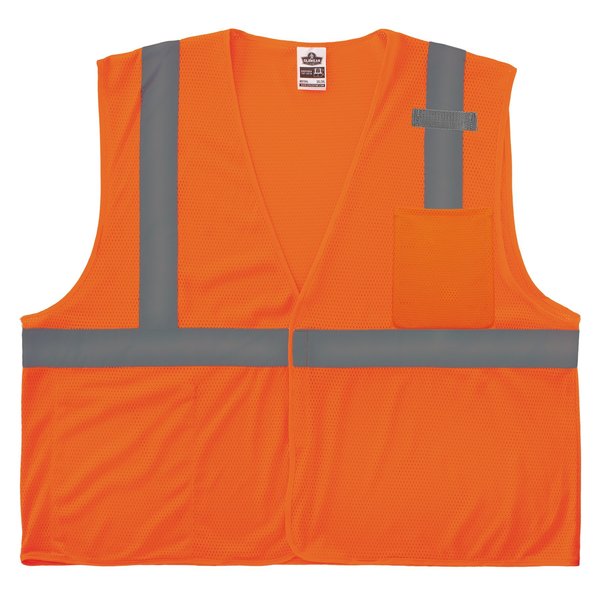 Glowear By Ergodyne S Orange Mesh Hi-Vis Safety Vest Class 2 - Single Size 8210HL-S